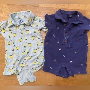 Baby Romper bundle with Fun Prints newborn mopeds and 0-3 bugs Kickee Pants VGUC